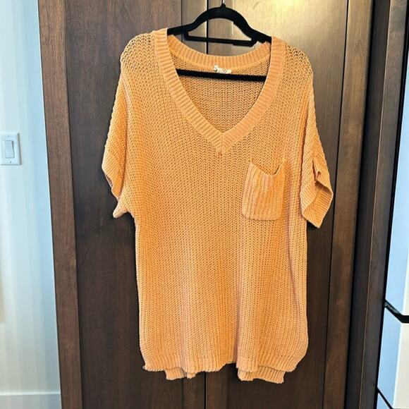 Peach Loose Fitting Low Gauge Sweater Top sz xl - Picture 1 of 4